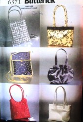6371 BUTTERICK 6 GLAM DECORATIVE SIZED HANDLE  EVENING BAGS PATTERN UNCUT